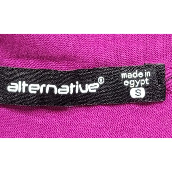 Alternative Fuchsia Draped Front Slub Knit Cardigan Sweater Small Lightweight - Picture 3 of 6